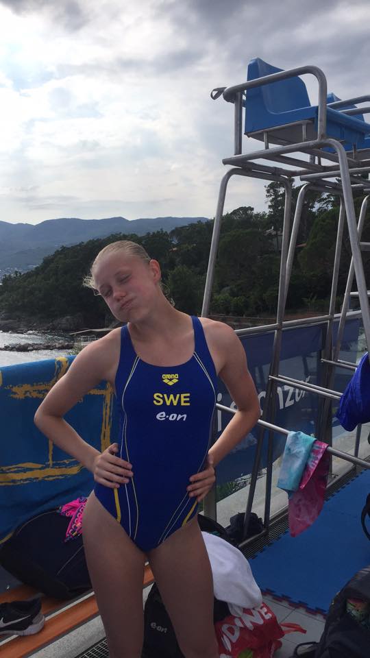 Emma Görebrant Gullstrands vinnarpose efter riktigt fin hoppning i finalen som räckte till en femteplats. Emma Görebrant Gullstrands vinnarpose efter riktigt fin hoppning i finalen som räckte till en femteplats.