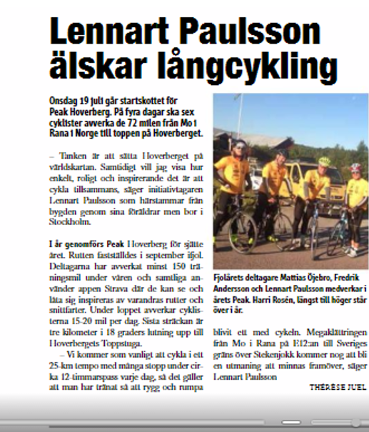 Artikel Jämtlands Tidning juli 2017 Artikel Jämtlands Tidning juli 2017
