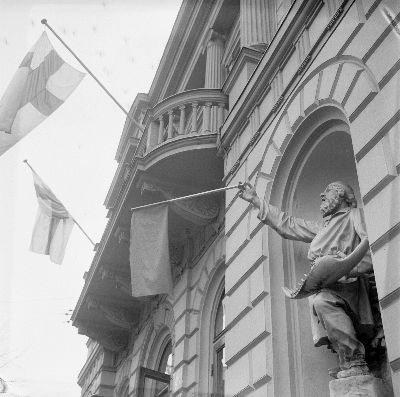 Ockupationen av Gamla studenthuset i Helsingfors skedde också 1968. Bild: Yrjö Lintunen. Ockupationen av Gamla studenthuset i Helsingfors skedde också 1968. Bild: Yrjö Lintunen.